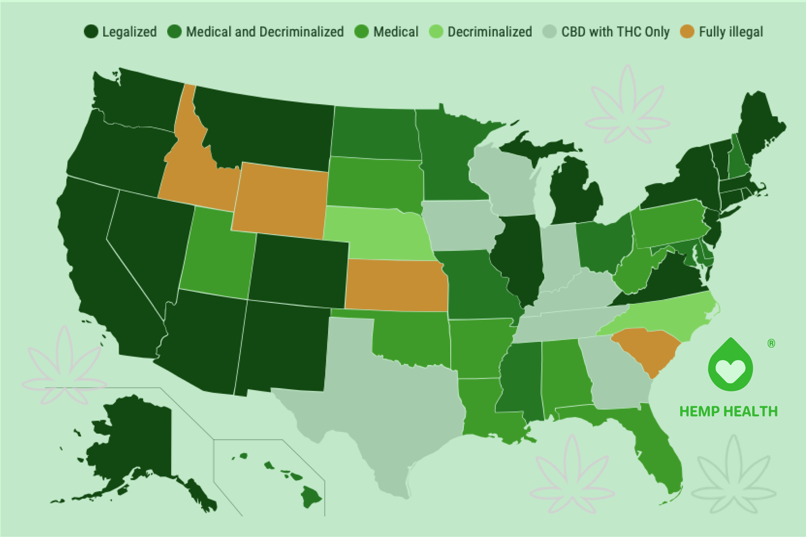 US States law on Marijuana Cannabis Hemp THC CBD 2